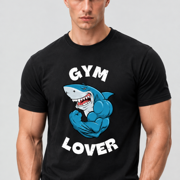 Men’s Gym Lover Black Cotton T-Shirt – Premium Regular Fit Gym & Casual Wear