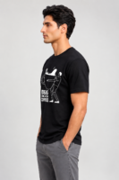 Ideas Come After Coffee Men's Black Graphic T-Shirt | Regular Fit Drop-Shoulder Tee UAE
